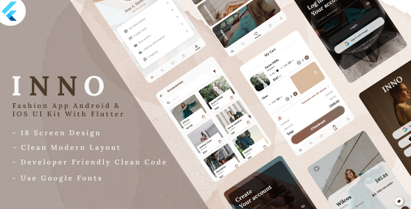 Inno – kit de interface do usuário do aplicativo de moda Flutter (Android+iOS)