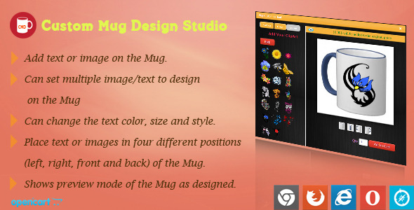 Design de caneca e módulo de impressão personalizado para OpeNCART