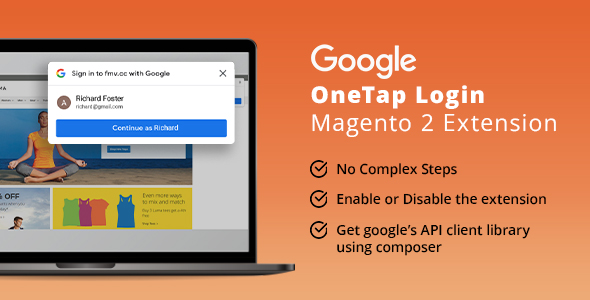 Google One Tap Login Magento 2 Extensão