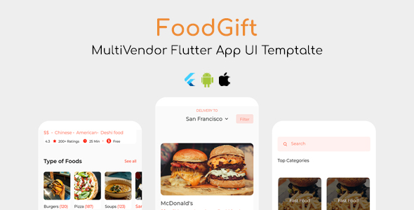 Foodgift – modelo de interface do usuário do Flutter Multivendor