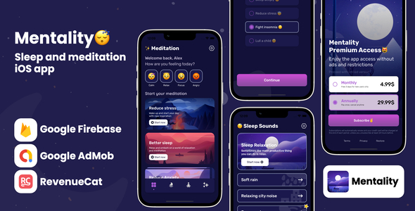 Meditação de mentalidade – código -fonte do aplicativo iOS