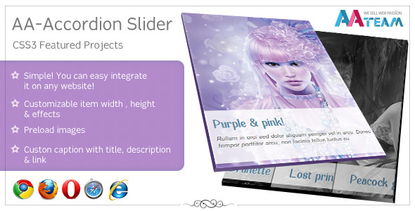 Slider AA -ACordion – CSS3 Projetos em destaque