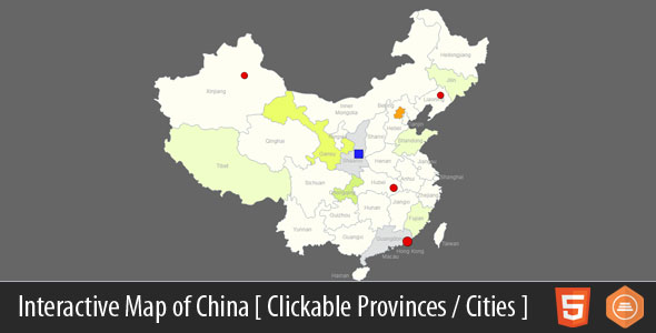 Mapa interativo da China – HTML5