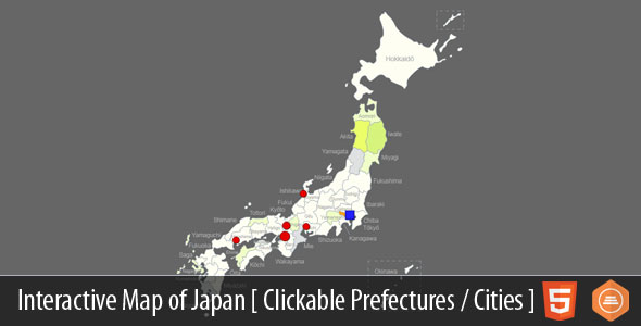 Mapa interativo do Japão – html5