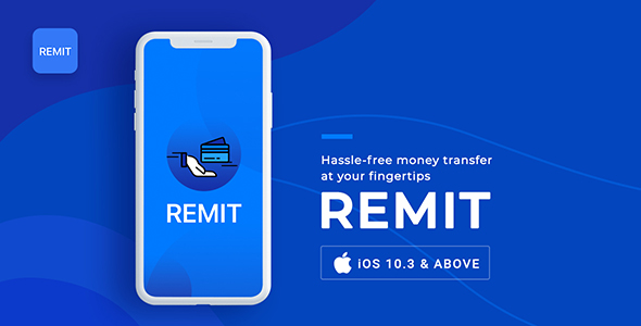 Remit | Aplicativo de transferência de dinheiro | modelo iOS
