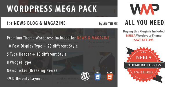WP Mega Pack para notícias, blogs e revistas – tudo que você precisa