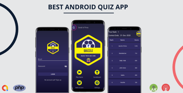 O aplicativo Android de Quizzle – Backend Php + AdMob + ONESignal
