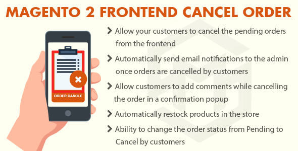 Magento 2 Frontend Cancelar Ordem