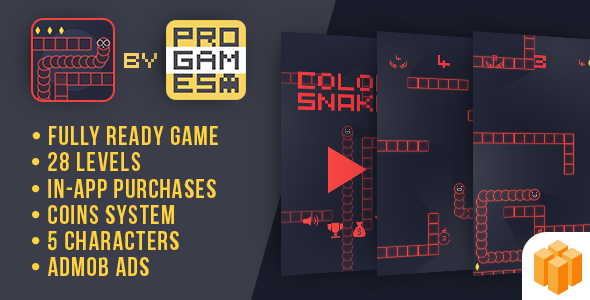 Snake Color – BuildBox – Game IOS – Fácil de Reskine + Admob