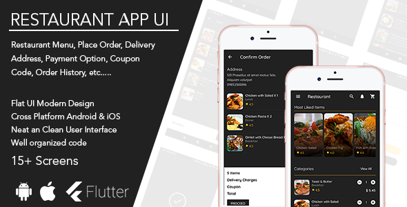 Modelo de aplicativo de restaurante Flutter