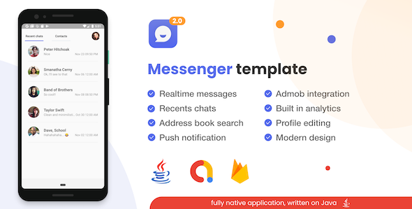 Modelo do Mensageiro Android V2 + Firebase Firestore + Admob