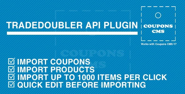 Tradedoubler Plugin para cupons CMS
