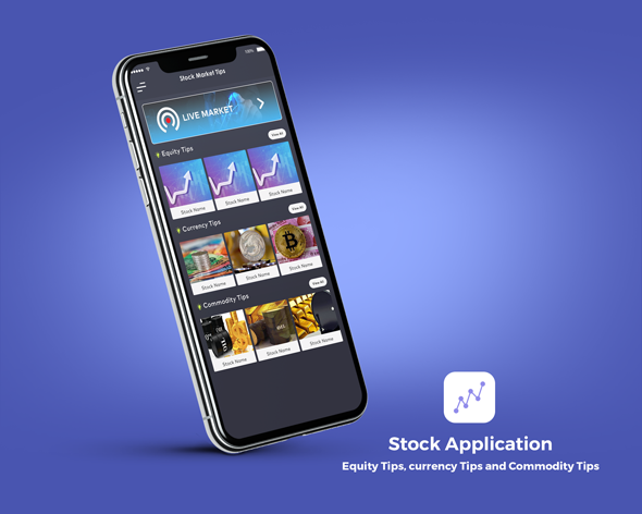 Modelo de aplicativo para iPhone do mercado de ações