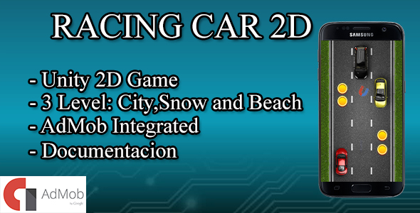 Carro de corrida 2D com Admob Ads – Unity Game