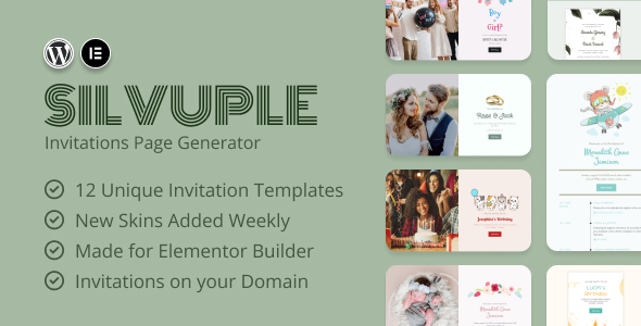 Silvuple – Convites Online Maker (Addon for Elementor)