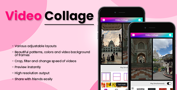 Colagem de vídeo | iOS app | Swift | Apoio ao Admob