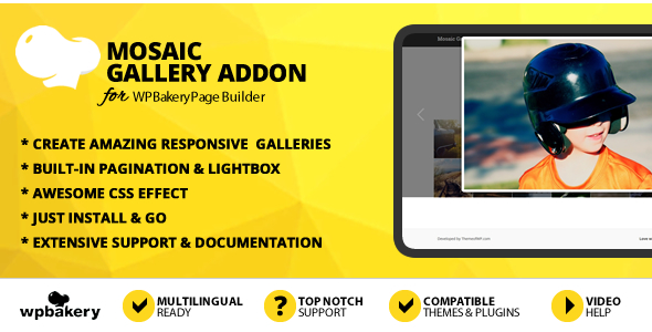 Addon da Galeria Mosaic para WPBakery Page Builder