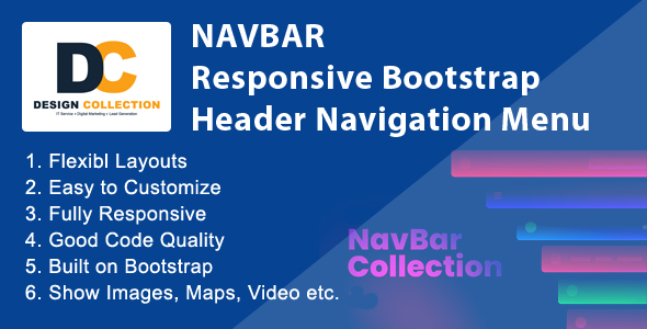 NavBar – Menu Menu Menu Menu Menu da Navegação de Cabeçalho de Bootstrap Responsivo