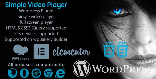 Plug -in simples de video player svplayer para wpbakery e elementador