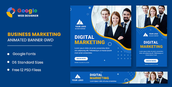 Banner de animação de marketing de negócios Google Web Designer