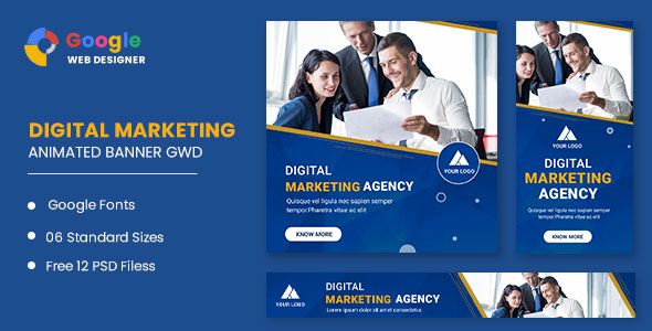 Banner de animação de marketing digital Google Web Designer