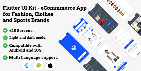 Flutter UI Kit – App de comommmerce para marcas de moda, roupas e esportes
