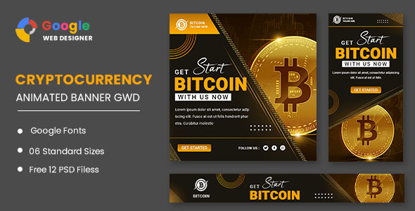 Banner de animação Bitcoin Google Web Designer