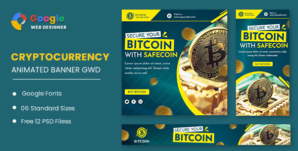Cryptocurrency Bitcoin Animado Banner Google Web Designer