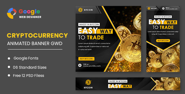 Banner de animação Bitcoin Google Web Designer