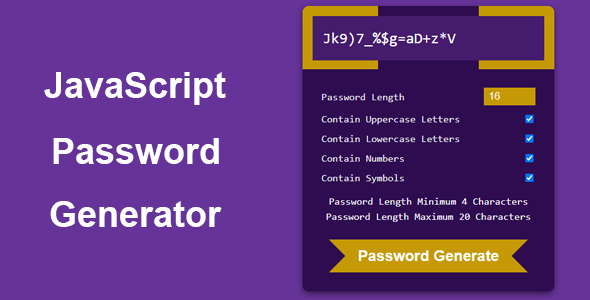 Javascript Senha gerador