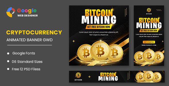 Criptocurrency Bitcoin Animado Banner Google Web Designer