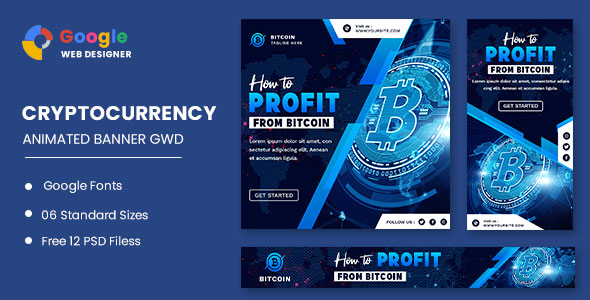 Criptocurrency Bitcoin Animado Banner Google Web Designer