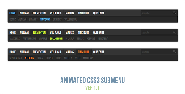 Submenu CSS3 animado