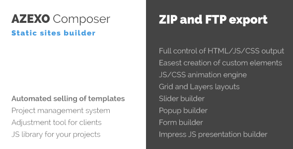 AZEXO Composer Site Builder para modelos HTML