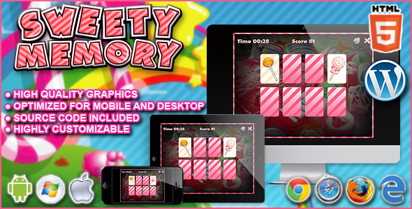 Sweety Memory – jogo de quebra -cabeça HTML5