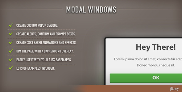 Windows modal (jQuery)