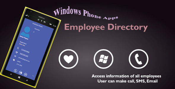 Diretório de funcionários para Windows Phone