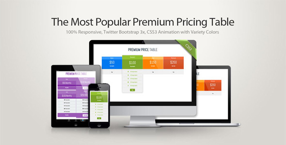 Tabela de preços premium