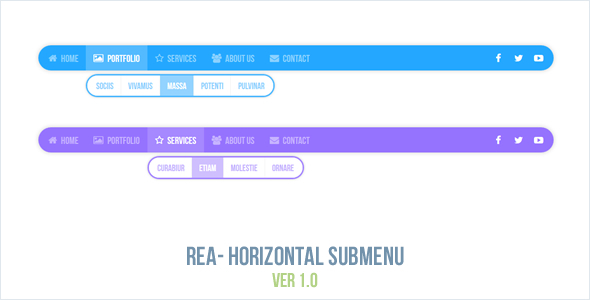 Rea – submenu horizontal