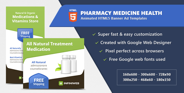 Farmácia Medicina Saúde – HTML5 Banner Modelos de AD