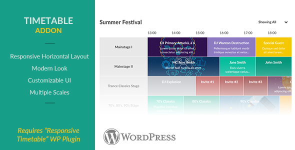 Cronograma responsivo – addon horizontal