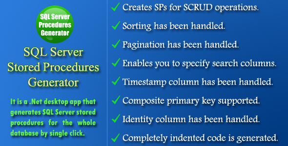 Gerador de procedimentos do servidor SQL