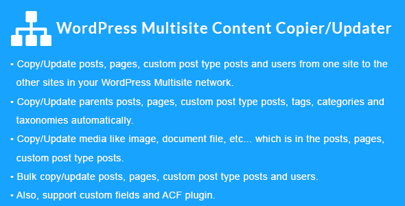 Copiadora/atualizador de conteúdo multisite do WordPress