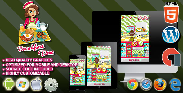 Hora do café da manhã – HTML5 Construct 2 Cooking Game