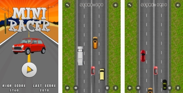 Mini Racer – jogo html5 + celular + AdMob (construto 3 | Construto 2 | Capx)