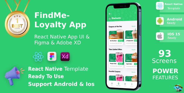 App de fidelidade | Reaja nativo | Figma + xD livre | Atualização do tempo da vida | Encontre -se