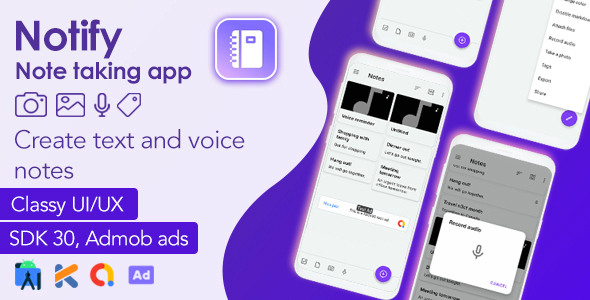 Notificar – Android Note Tomando aplicativo (v2 – maio de 2023)+ ADMOB ADS