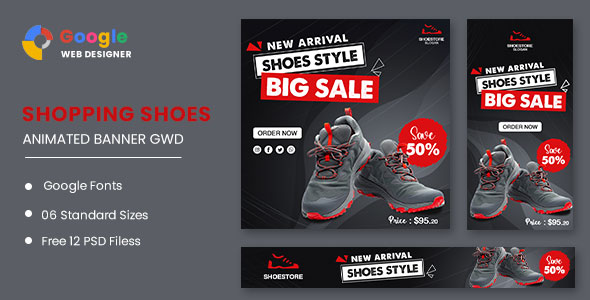 Produtos para sapatos html5 banner anúncios gwd