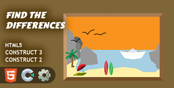 Encontre as diferenças HTML5 Construct 2/3 Game