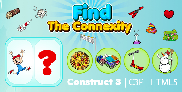 Encontre o jogo educacional do Connexity Kids Learning (Construct 3 | C3P | HTML5)